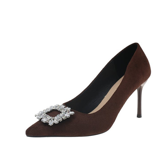 Damen elegante Pumps mit funkelndem Schmuckdetail R&B