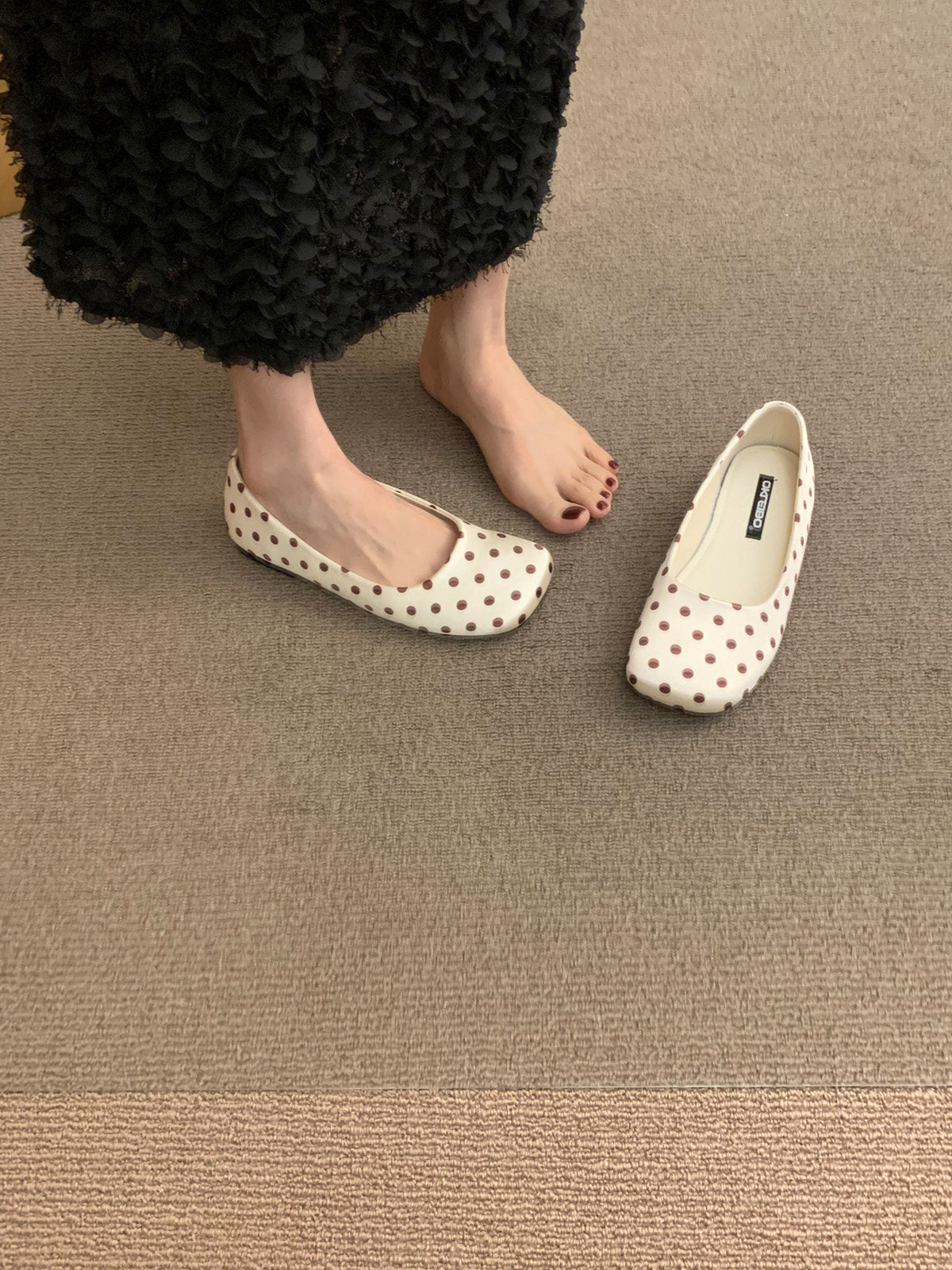 Damen Bequeme Ballerinas mit modischem Punktemuster R&B