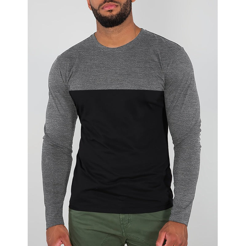 Herren Langarmshirt mit modernen Farbblockelementen und komfortablem Schnitt