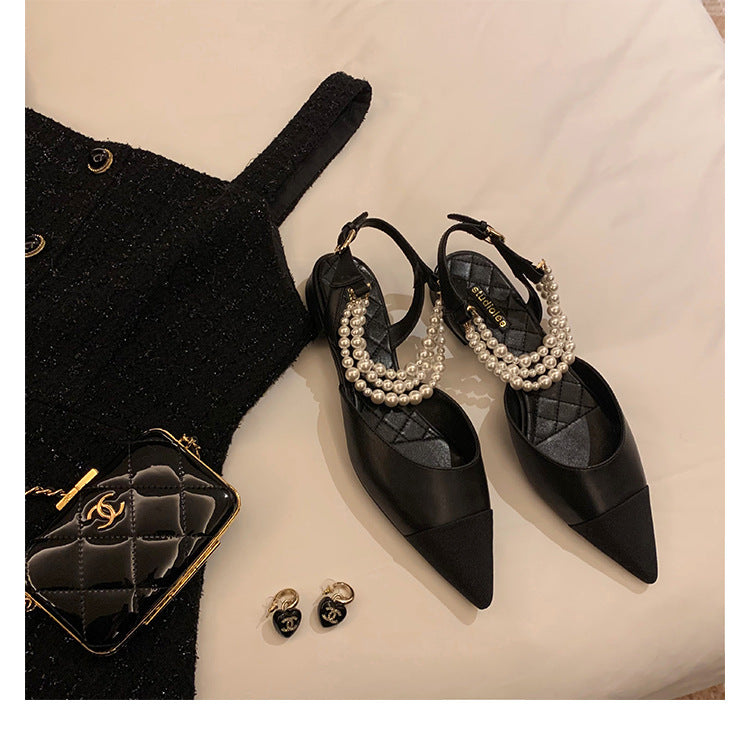 Damen Elegante Slingback-Pumps mit Perlenapplikationen und hochwertiger Schuhsohle R&B