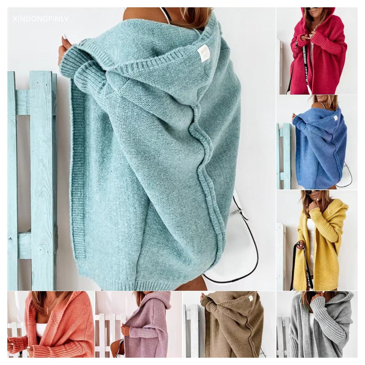 Damen Lässiger Strickpullover mit offener Front und feiner Struktur