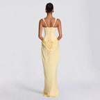 Damen Fließendes Maxi-Kleid mit asymmetrischem Schnitt und raffiniertem Drapé R&B