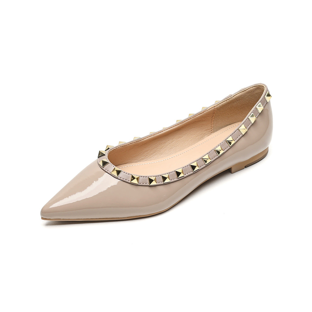 Damen spitze Ballerinas mit stylishen Nietenapplikationen