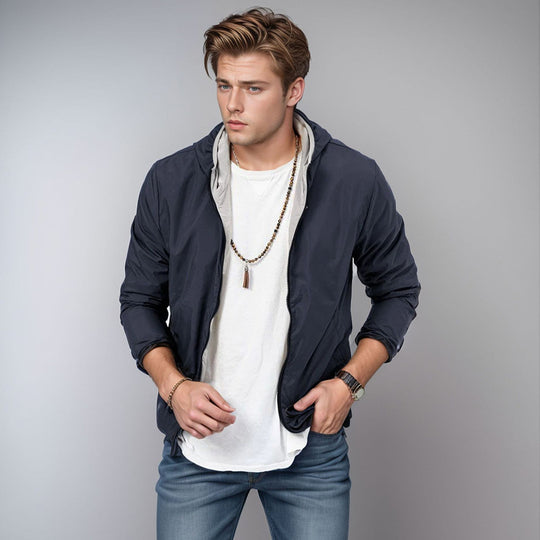 Herren winddichte Übergangsjacke mit praktischen Taschen R&B