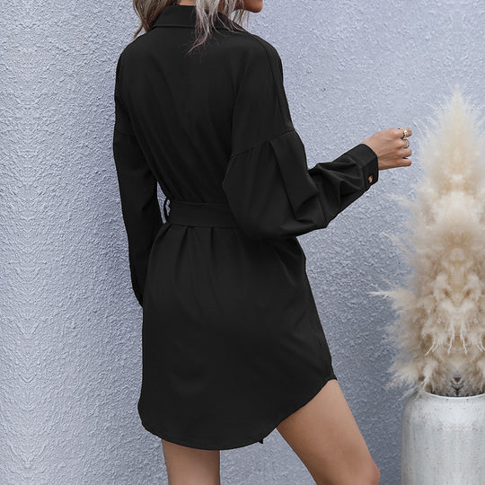 Damen Hemdblusenkleid mit Taillengürtel und praktischen Brusttaschen R&B
