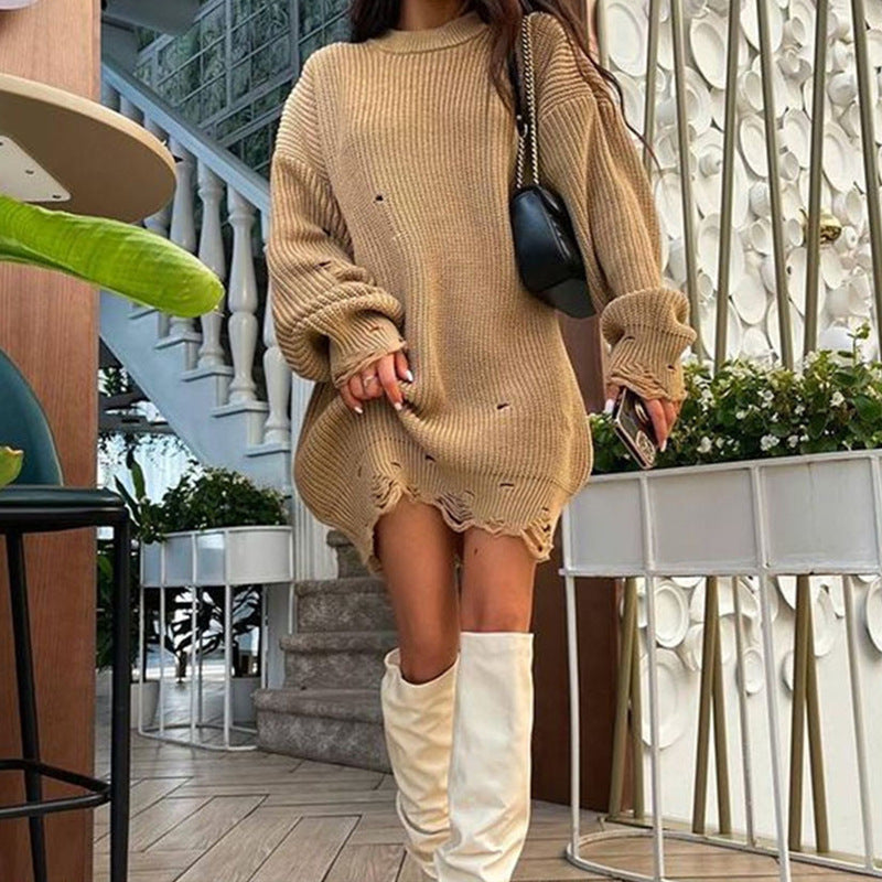 Damen Oversized Strickkleid R&B