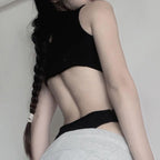Damen Sportlicher Badeanzug mit hohem Kragen und raffiniertem Cut-Out R&B