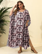 Damen lässiges Maxikleid mit asymmetrischem Saum und Animal-Print R&B