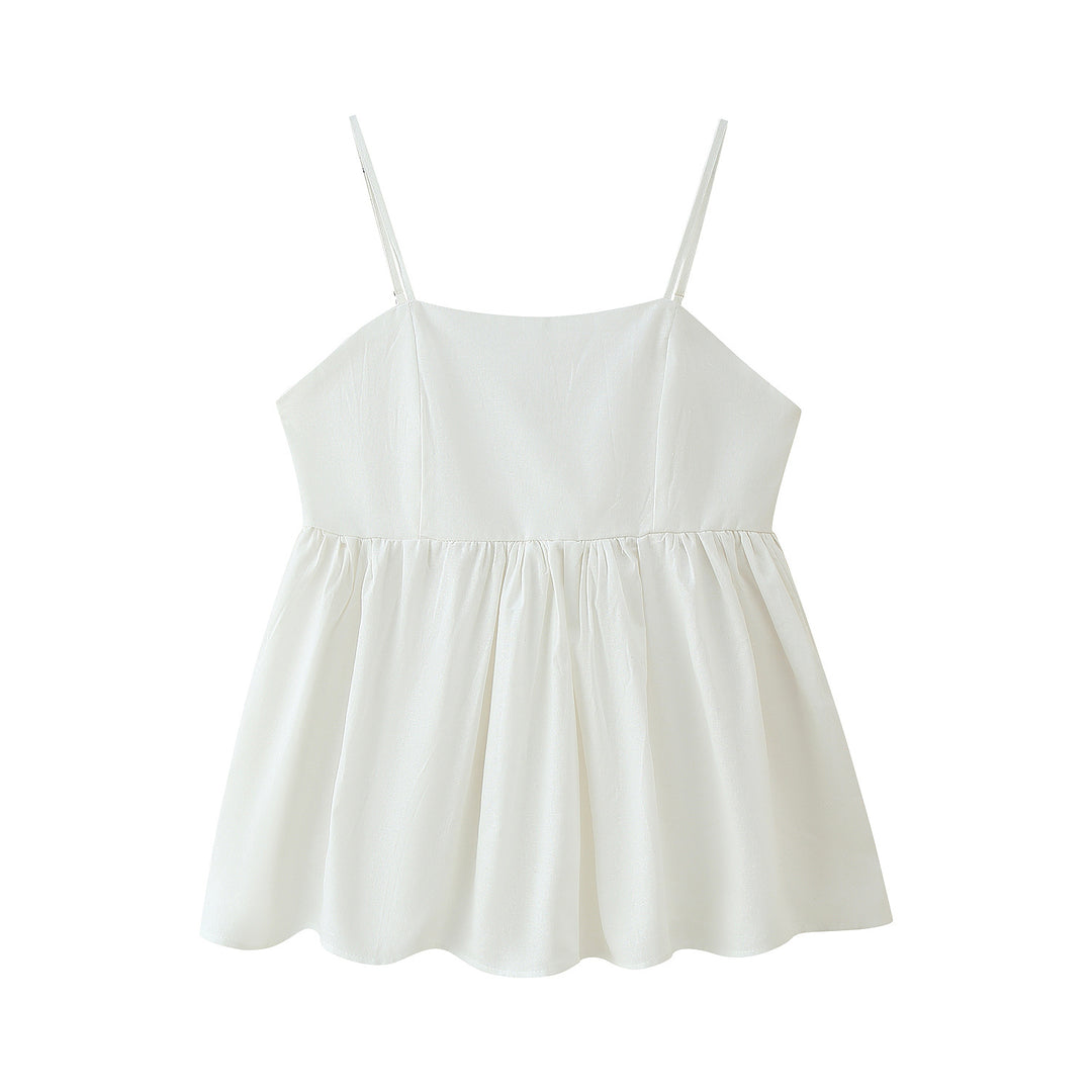 Damen Baumwoll-Pyjama-Set mit verstellbaren Spaghetti-Trägern und elastischem Bund R&B