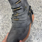 Damen modische Stiefeletten mit raffinierten Schnürdetails und elegantem Reißverschluss R&B