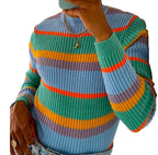 Damen Strickpullover mit modischem Streifenmuster und lässigem Schnitt