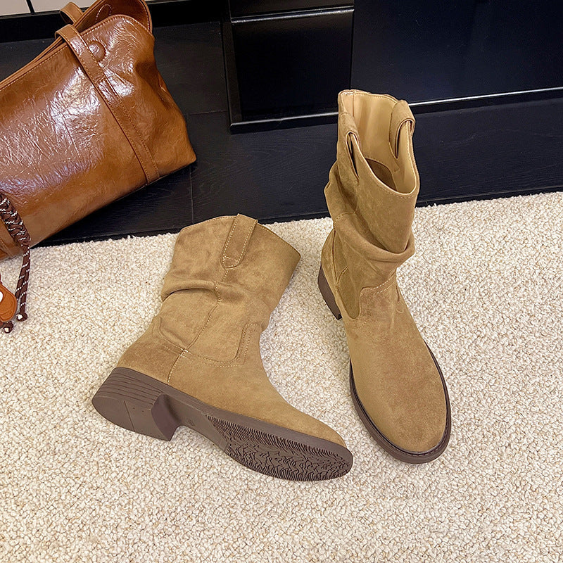 Damen Stiefel mit weichem Wildleder und rutschfester Sohle R&B