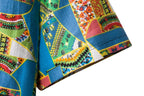 Herren Kurzarmhemd mit auffälligem Patchwork-Muster