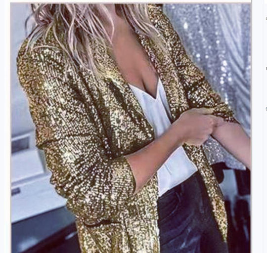 Damen Blazer mit Paillettenbesatz R&B