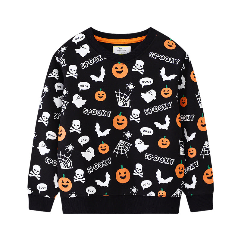 Kinder Sweatshirt mit gruseligem Halloween-Motiv R&B