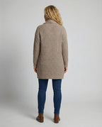 Damen Strickjacke mit offenen Kanten und lässigem Schnitt R&B