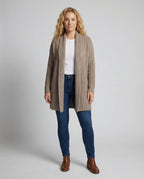 Damen Strickjacke mit offenen Kanten und lässigem Schnitt R&B