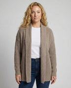 Damen Strickjacke mit offenen Kanten und lässigem Schnitt R&B