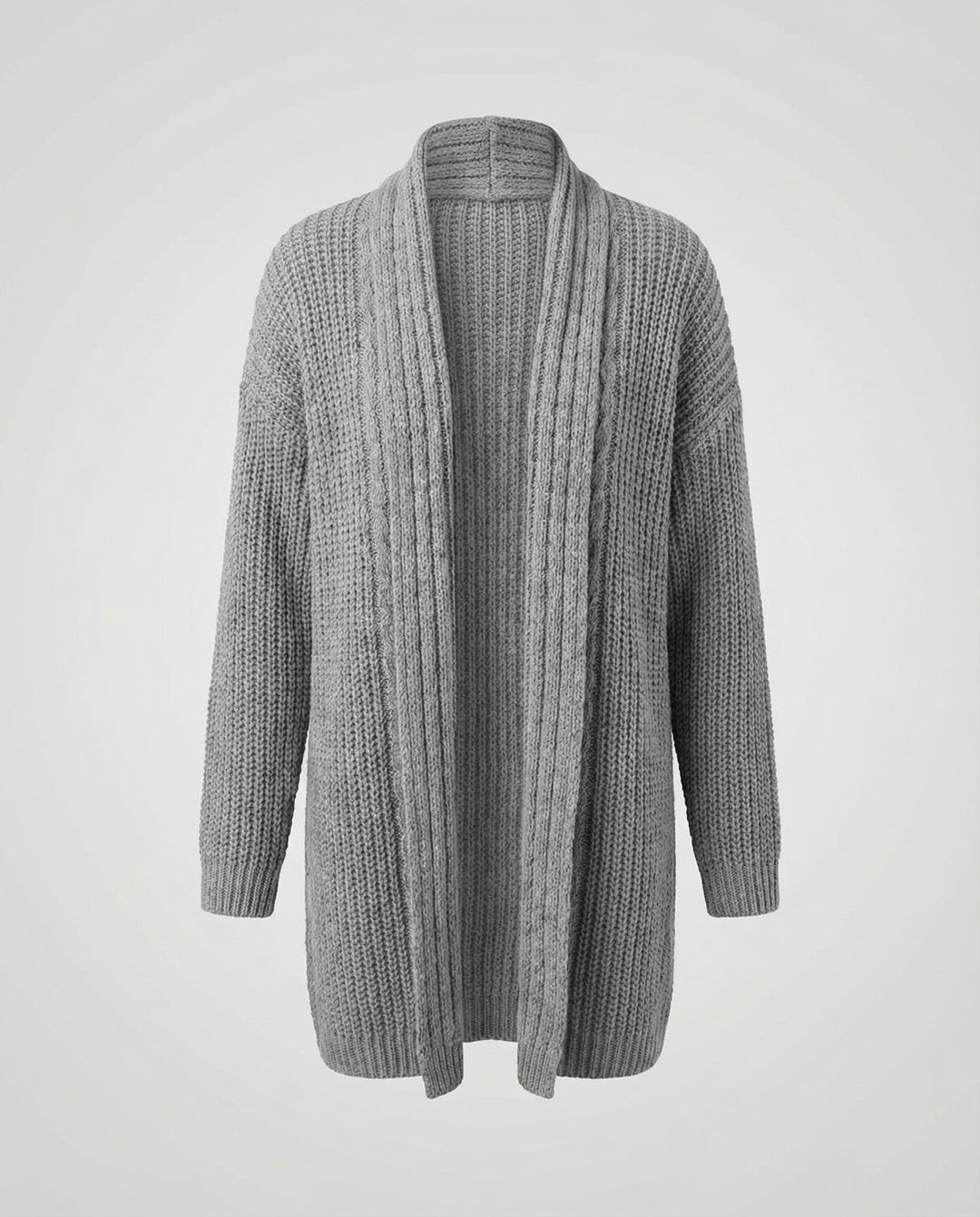 Damen Strickjacke mit offenen Kanten und lässigem Schnitt R&B