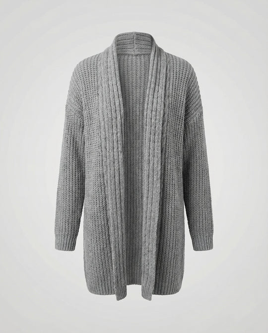 Damen Strickjacke mit offenen Kanten und lässigem Schnitt R&B