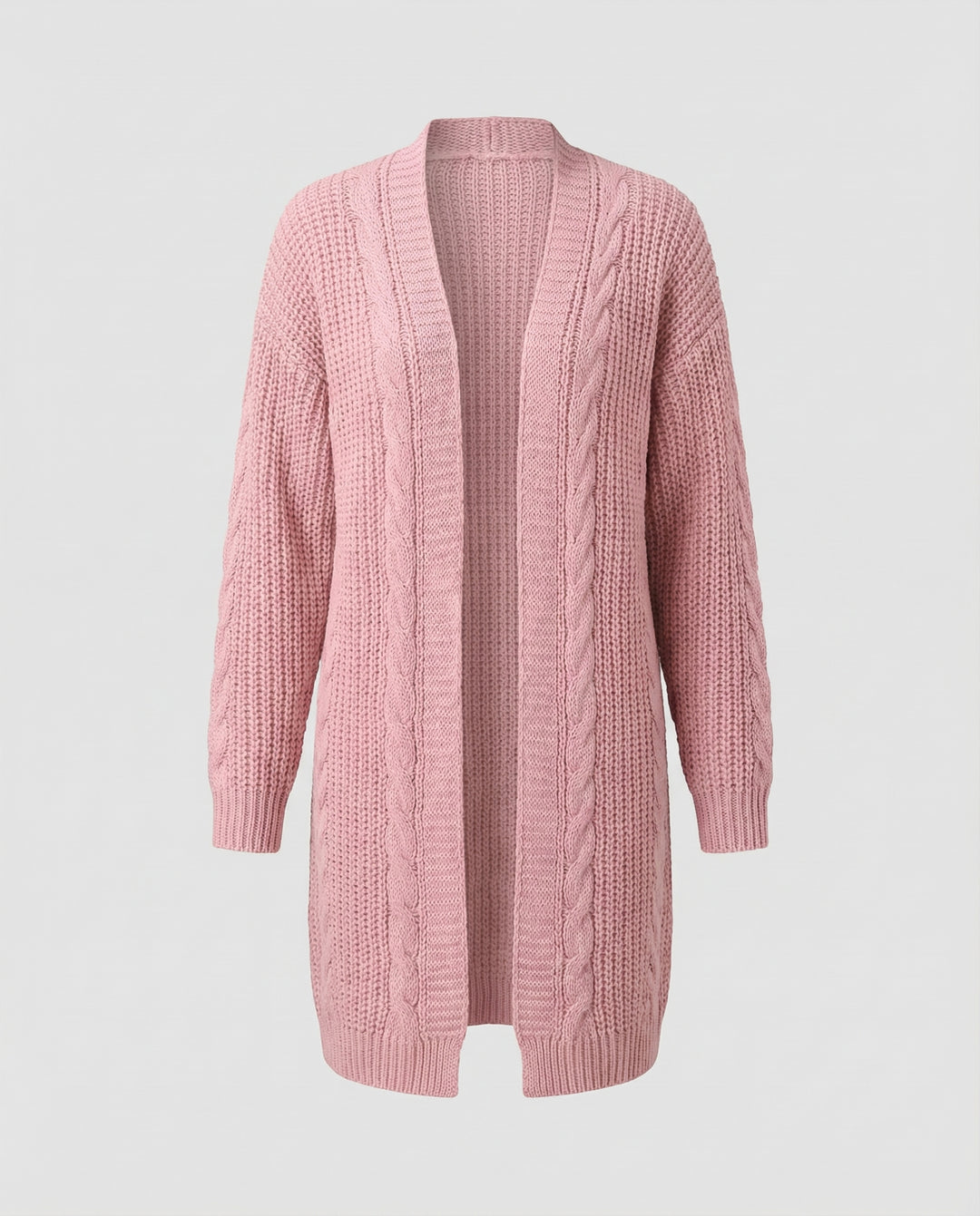 Damen Strickjacke mit offenen Kanten und lässigem Schnitt R&B
