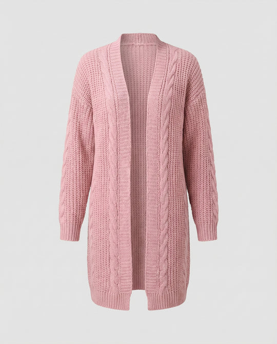 Damen Strickjacke mit offenen Kanten und lässigem Schnitt R&B
