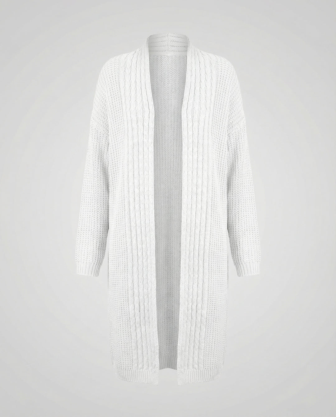 Damen Strickjacke mit offenen Kanten und lässigem Schnitt R&B