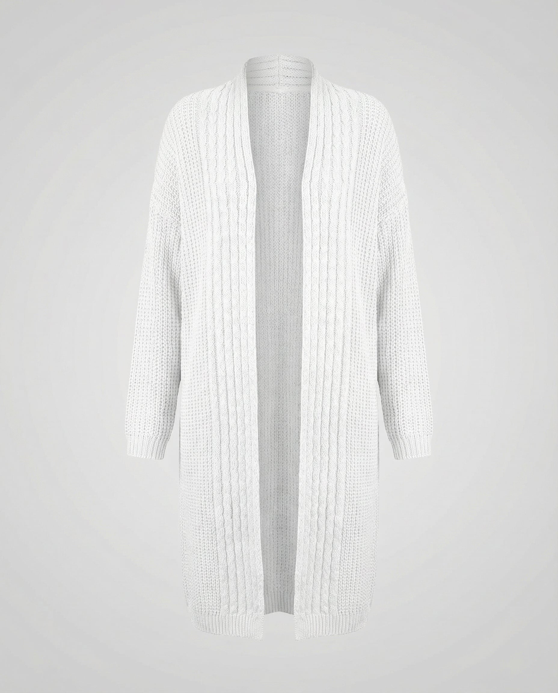 Damen Strickjacke mit offenen Kanten und lässigem Schnitt R&B