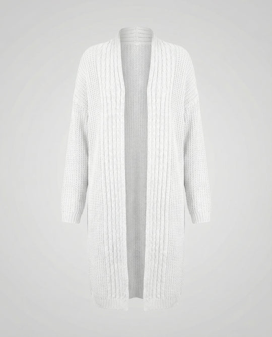Damen Strickjacke mit offenen Kanten und lässigem Schnitt R&B