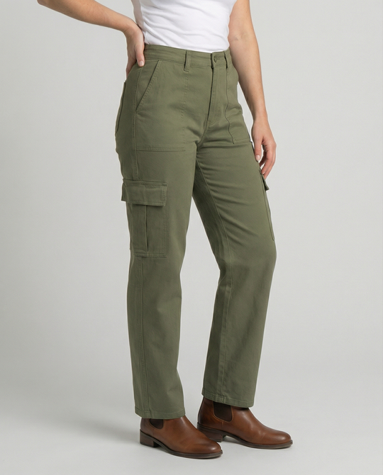 Cargohose Damen mit elastischem Bund und praktischen Taschen (weit)