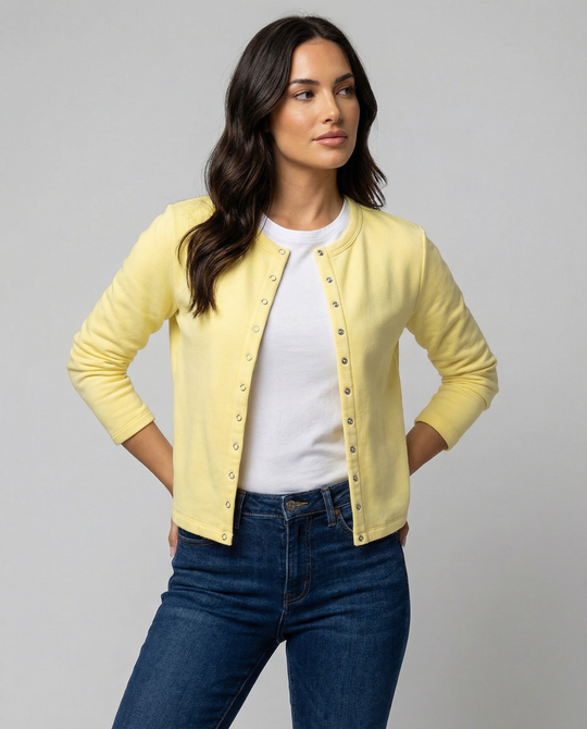 Damen Langarmshirt mit Druckknöpfen