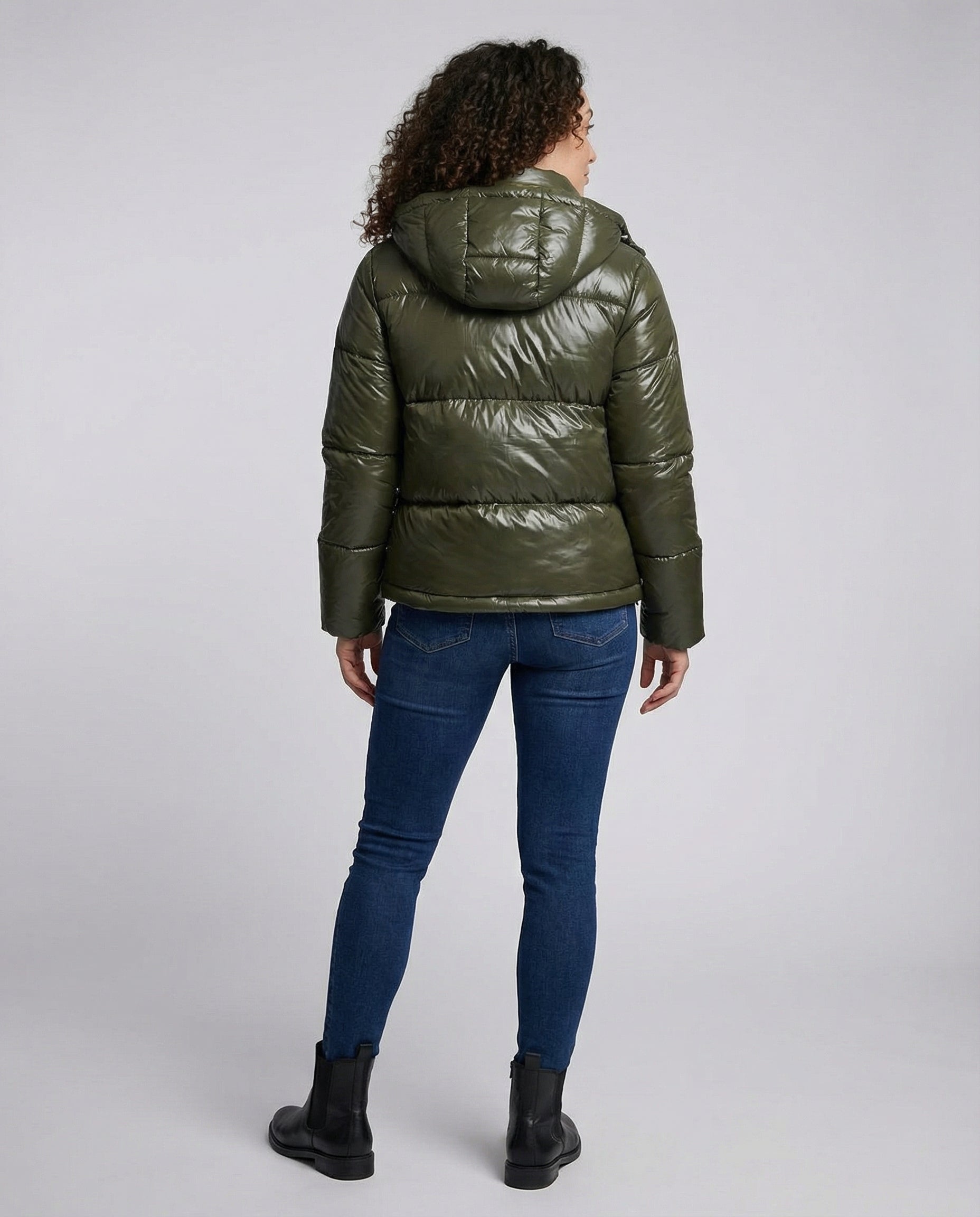 Damen Puffy Jacke Kapuze | R&B