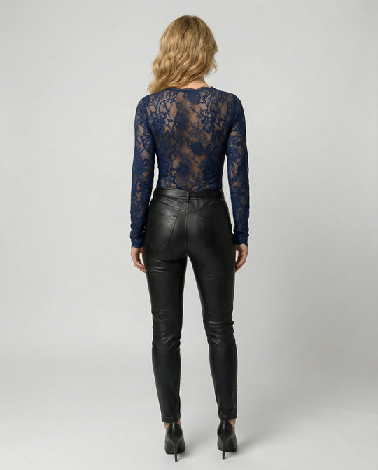 Damen Spitzenbody Langarm V-Ausschnitt | R&B