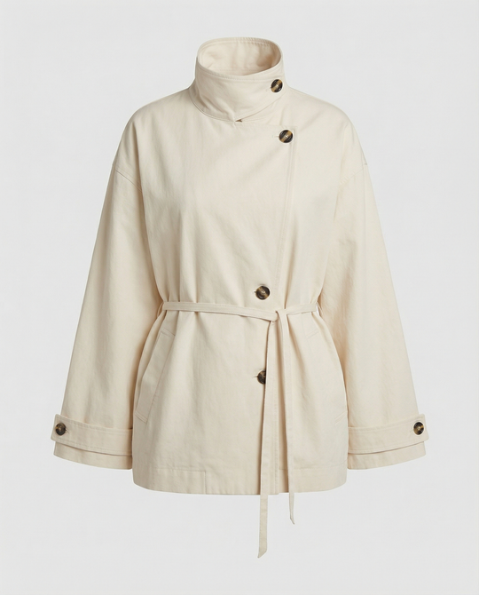 Übergangsjacke Damen sportlich elegant mit asymmetrischem Schnitt