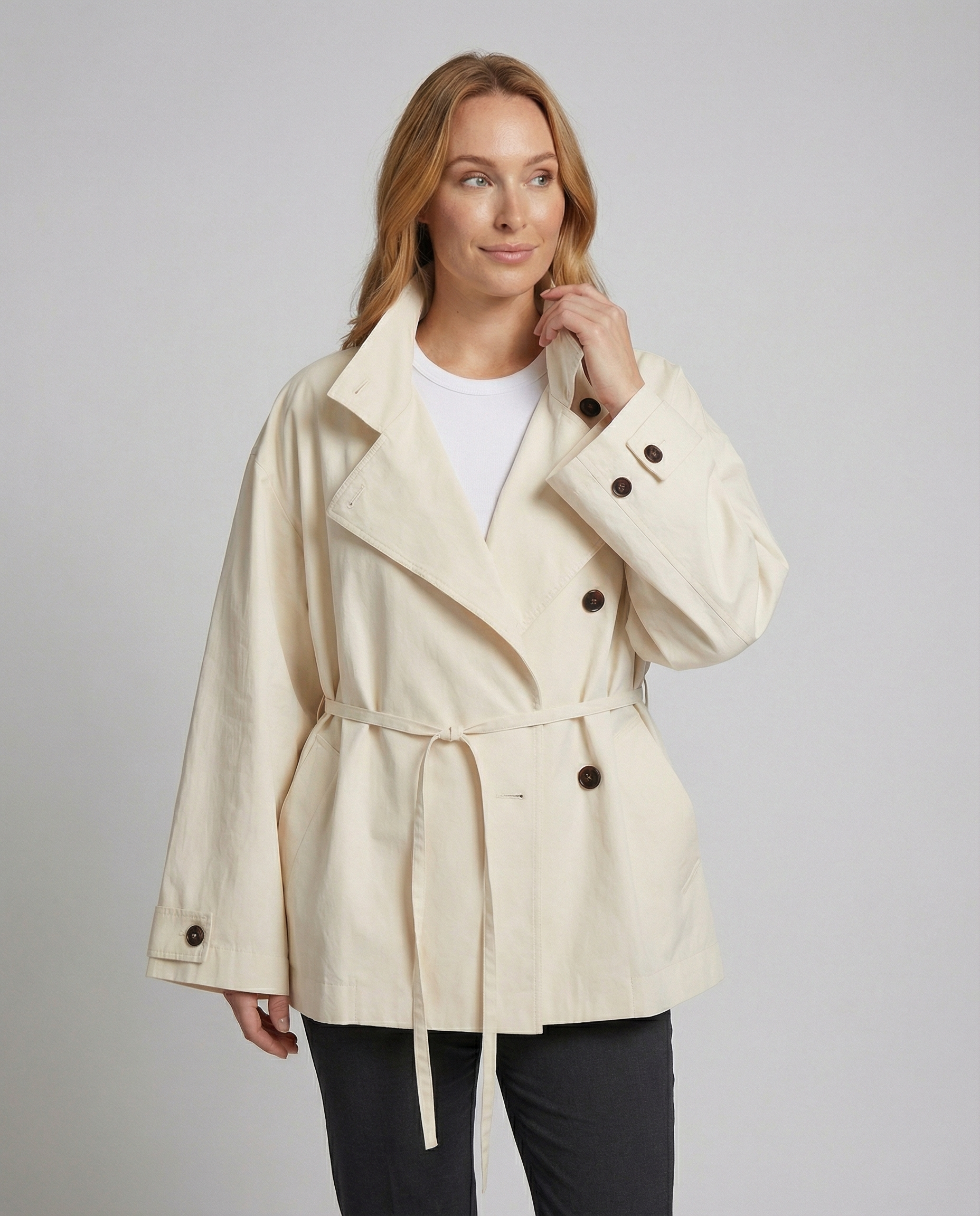 Übergangsjacke Damen sportlich elegant mit asymmetrischem Schnitt