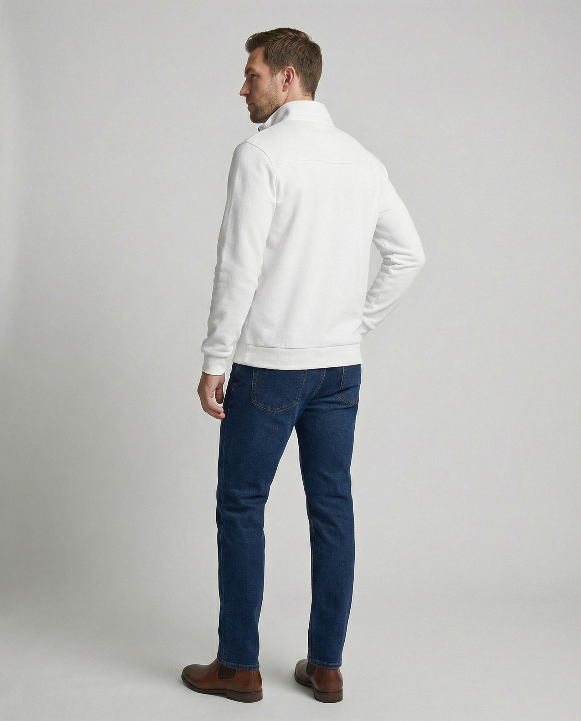 Herren Hochwertiger Fleece-Pullover mit halbem Reißverschluss R&B