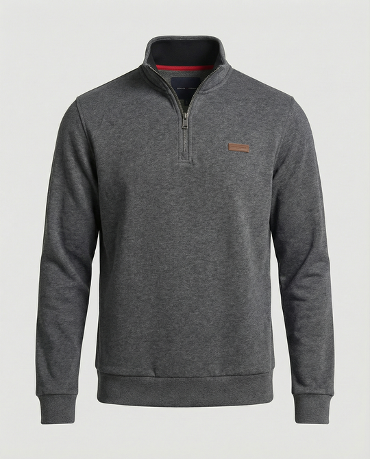 Herren Hochwertiger Fleece-Pullover mit halbem Reißverschluss R&B
