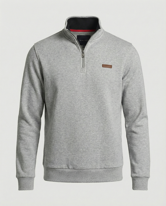 Herren Hochwertiger Fleece-Pullover mit halbem Reißverschluss R&B