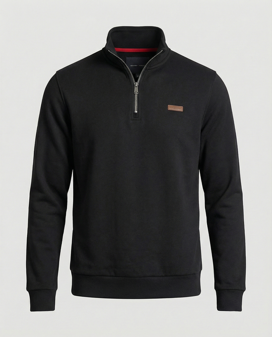 Herren Hochwertiger Fleece-Pullover mit halbem Reißverschluss R&B