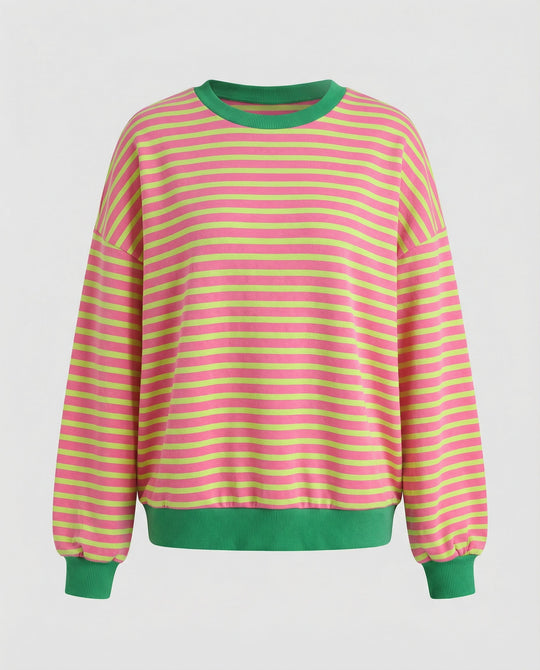 Boxy Sweatshirt Damen Gestreift | R&B