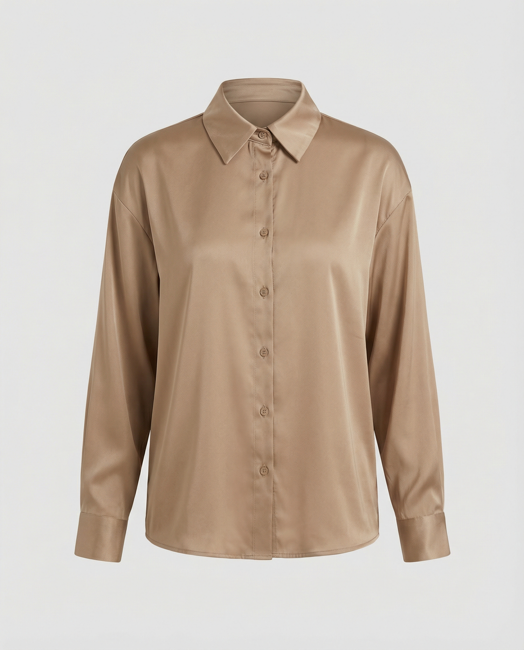 Damen satinierte Bluse mit Knopfverschluss und eleganter Knoten-Detail R&B