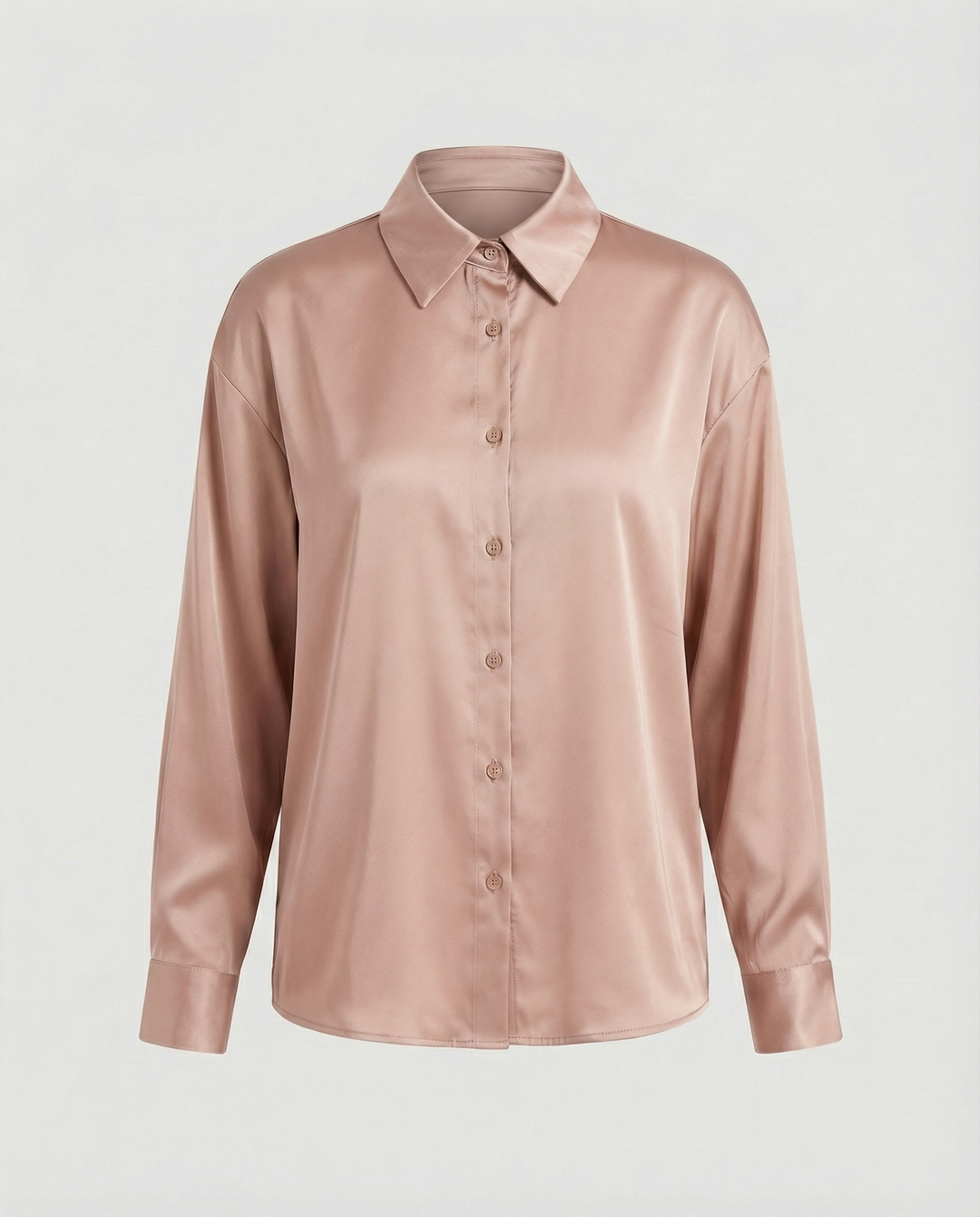 Damen satinierte Bluse mit Knopfverschluss und eleganter Knoten-Detail R&B