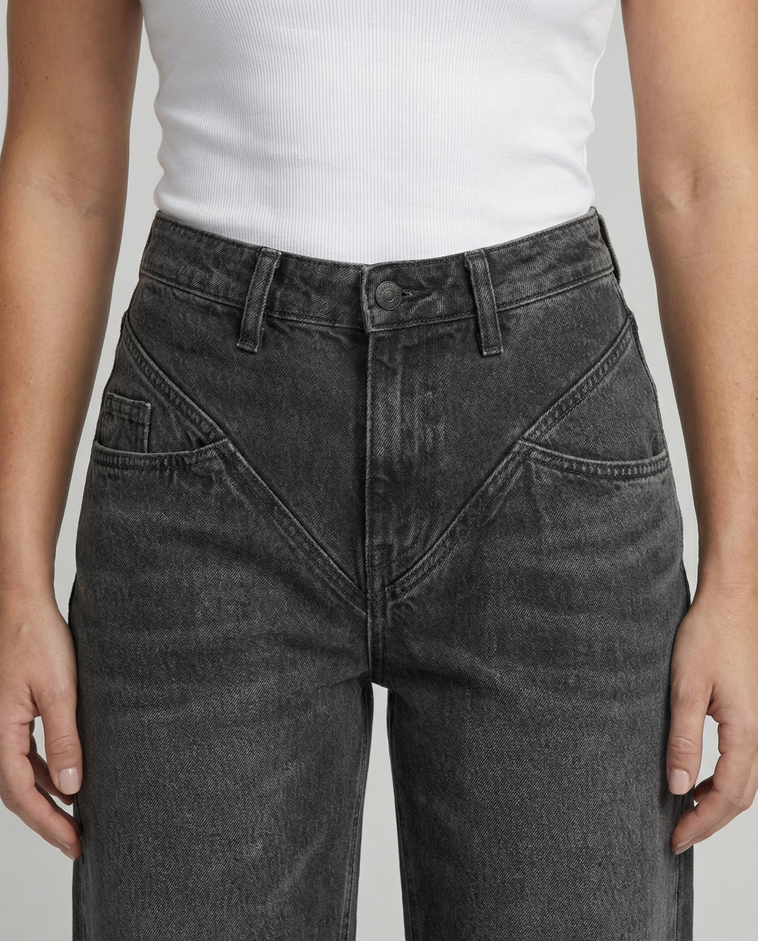 Damen hoch taillierte Vintage Jeans