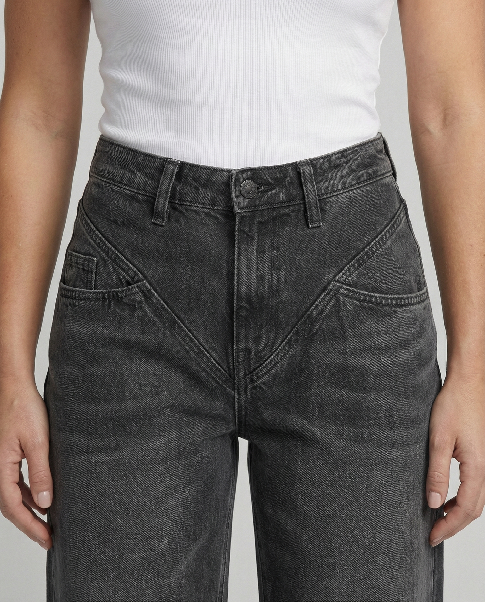 Damen hoch taillierte Vintage Jeans