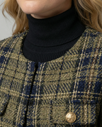 Damen Tweed-Blazerjacke mit goldenen Knöpfen R&B