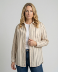 Hemdbluse Damen gestreift mit Brusttasche