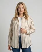 Hemdbluse Damen gestreift mit Brusttasche