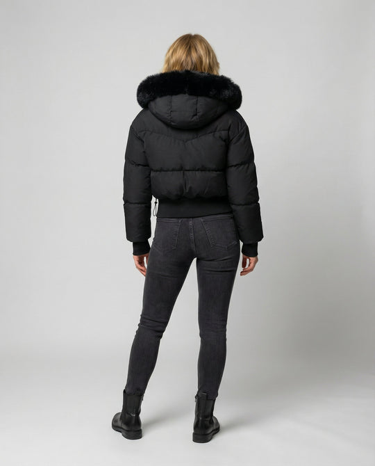 Stylische Warme Cropped Daunenjacke Damen | R&B