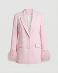 Damen eleganter Blazer mit auffälligen Federärmel