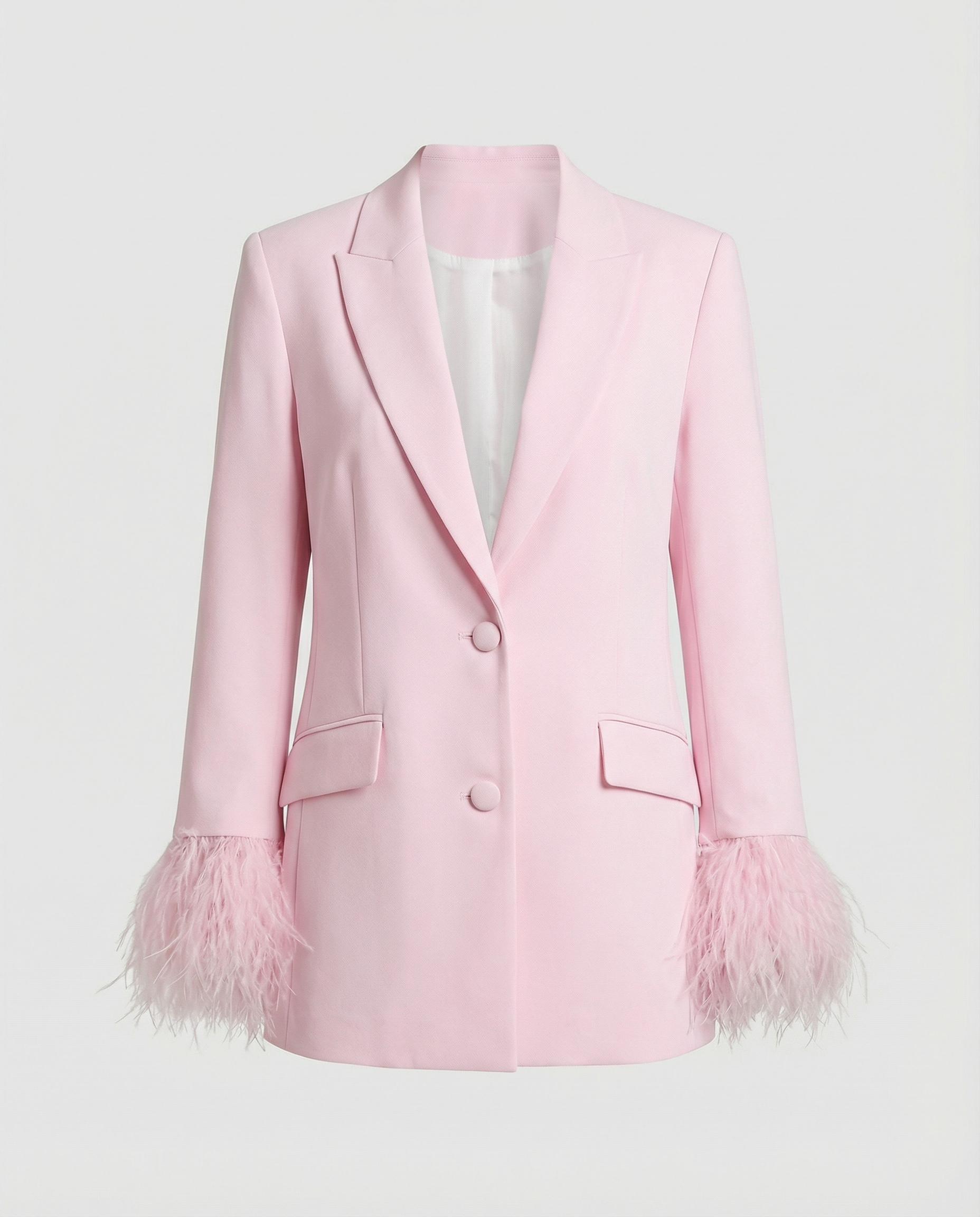 Damen eleganter Blazer mit auffälligen Federärmel